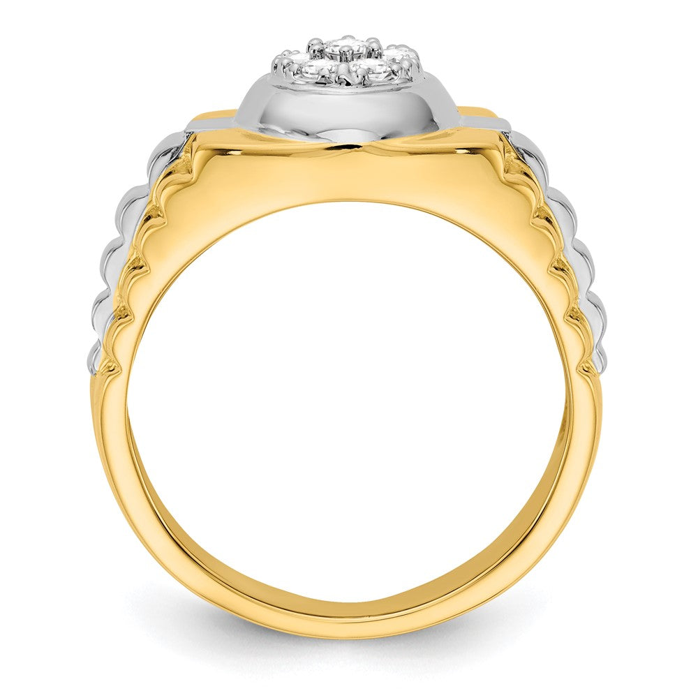 14k Two-tone AA Diamond men's ring