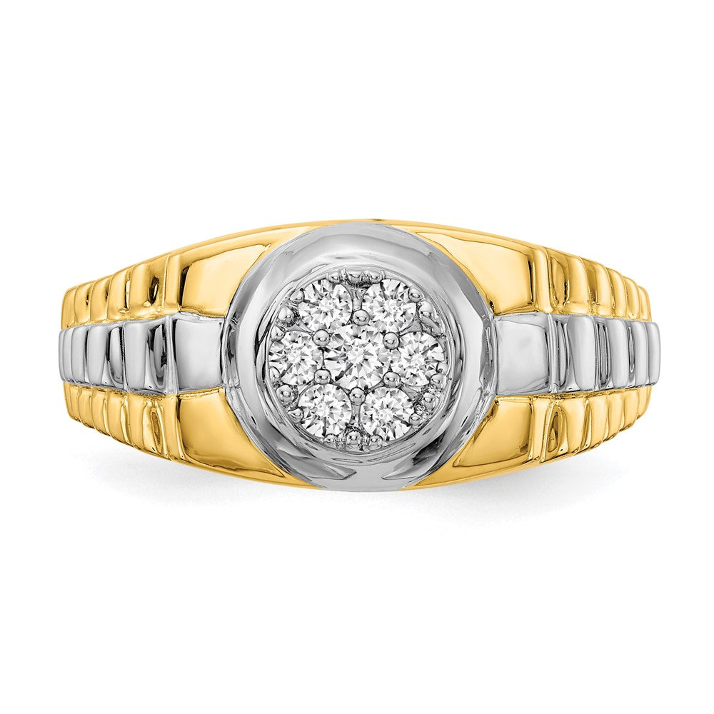 14k Two-tone AAA Diamond men's ring