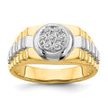 14k Two-tone AAA Diamond men's ring