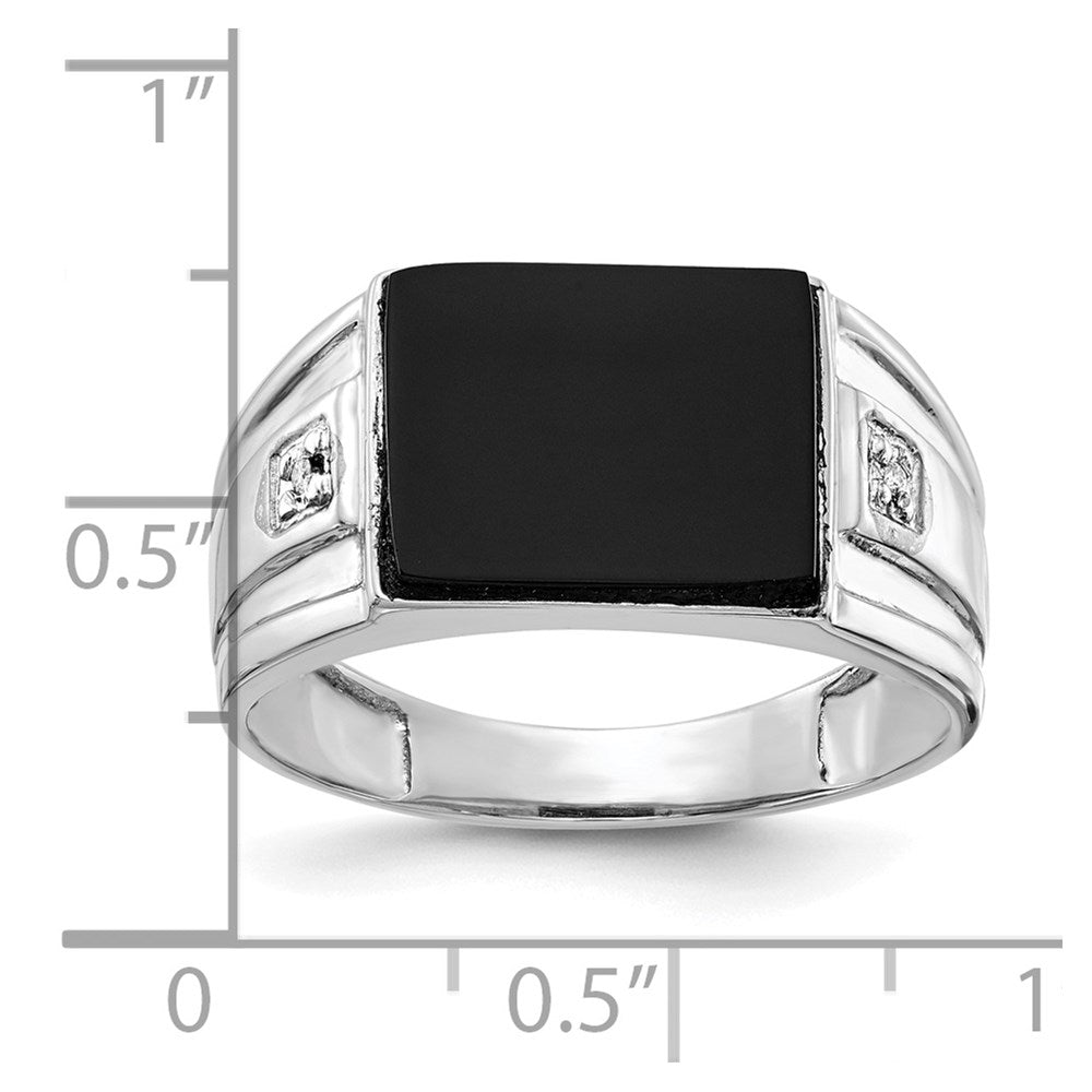 14k White Gold AAA Diamond men's ring