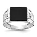 14k White Gold A Diamond men's ring