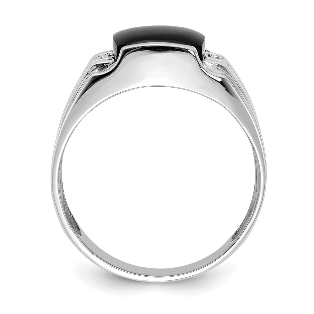 14k White Gold A Diamond men's ring
