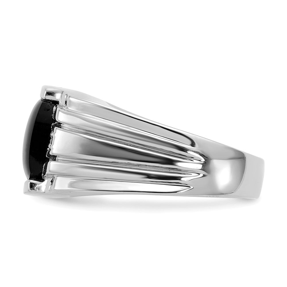 14k White Gold A Diamond men's ring