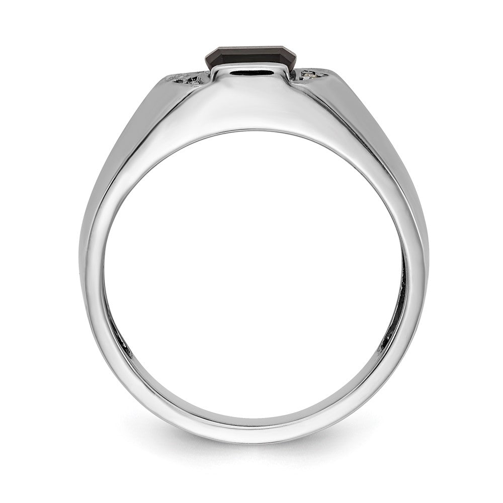 14k White Gold AAA Diamond Men's Ring