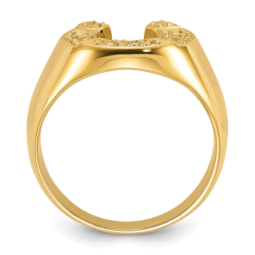 14k Polished Mens Diamond Horseshoe Ring Mounting