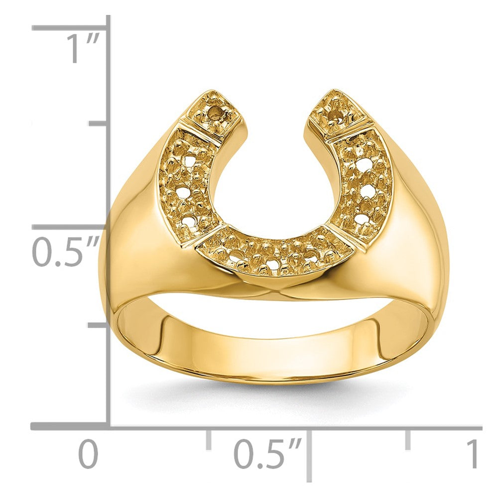 14k Polished Mens Diamond Horseshoe Ring Mounting