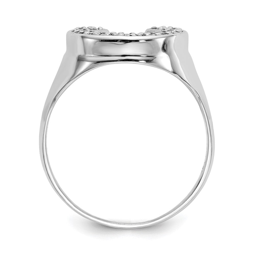 14k White Gold A Diamond men's ring