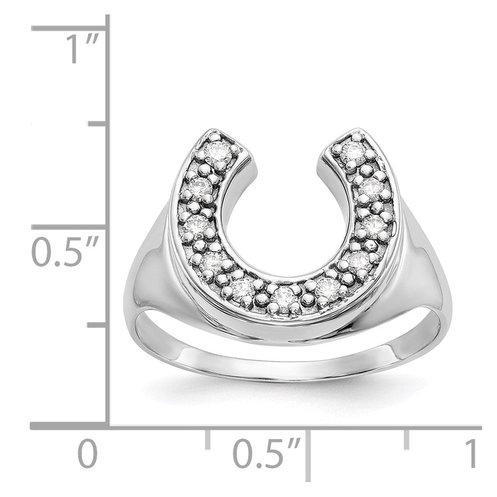 14k White Gold A Diamond men's ring