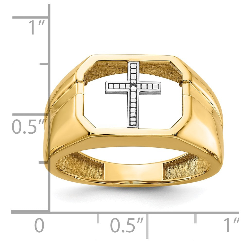 14k Men's Cross Ring Mounting