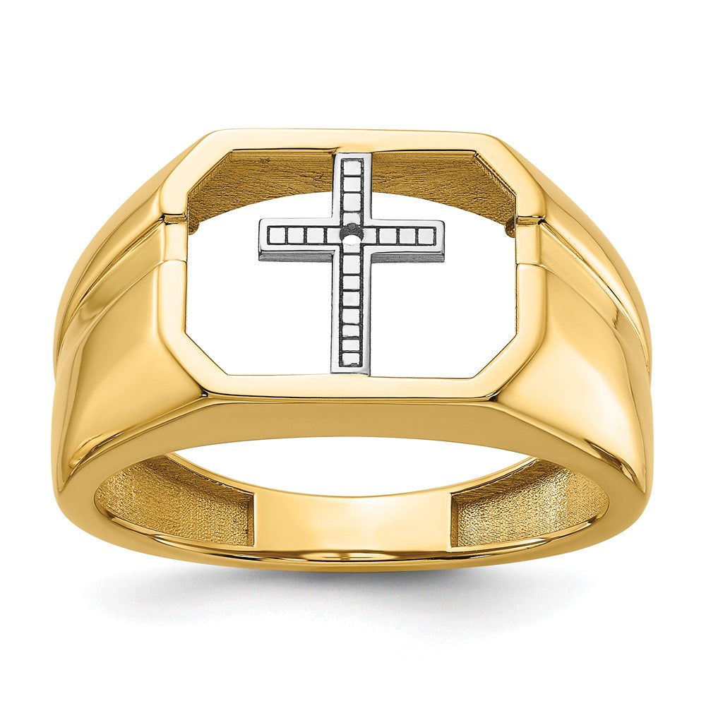 14k Men's Cross Ring Mounting