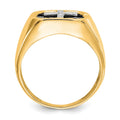 14k AAA Diamond men's ring