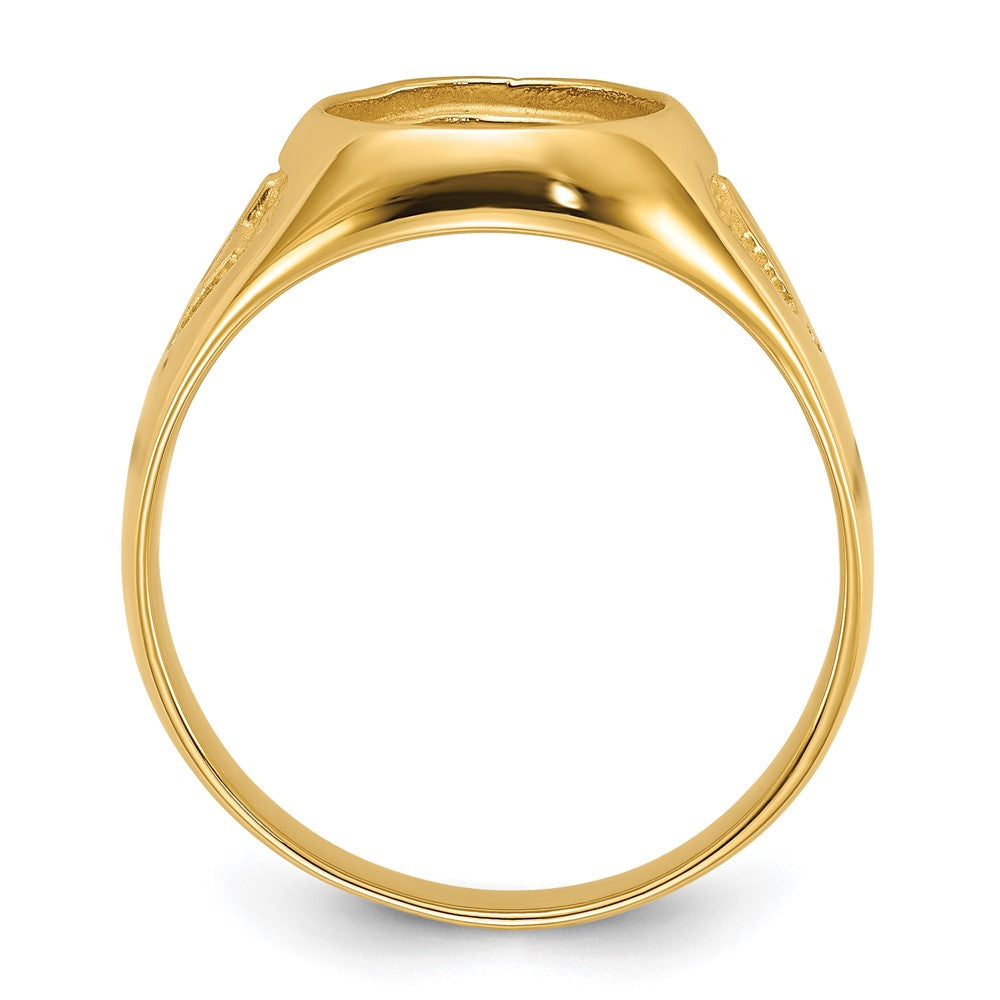 14k Men's Polished and Textured Masonic Ring Mounting