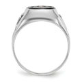 14kw Men's Polished & Textured w/ Black Enamel & Onyx Masonic Ring