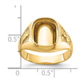 14k Men's Polished and Textured Masonic Ring Mounting