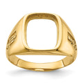 14k Men's Polished and Textured Masonic Ring Mounting