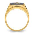 14k Men's Polished and Textured Masonic Ring Mounting
