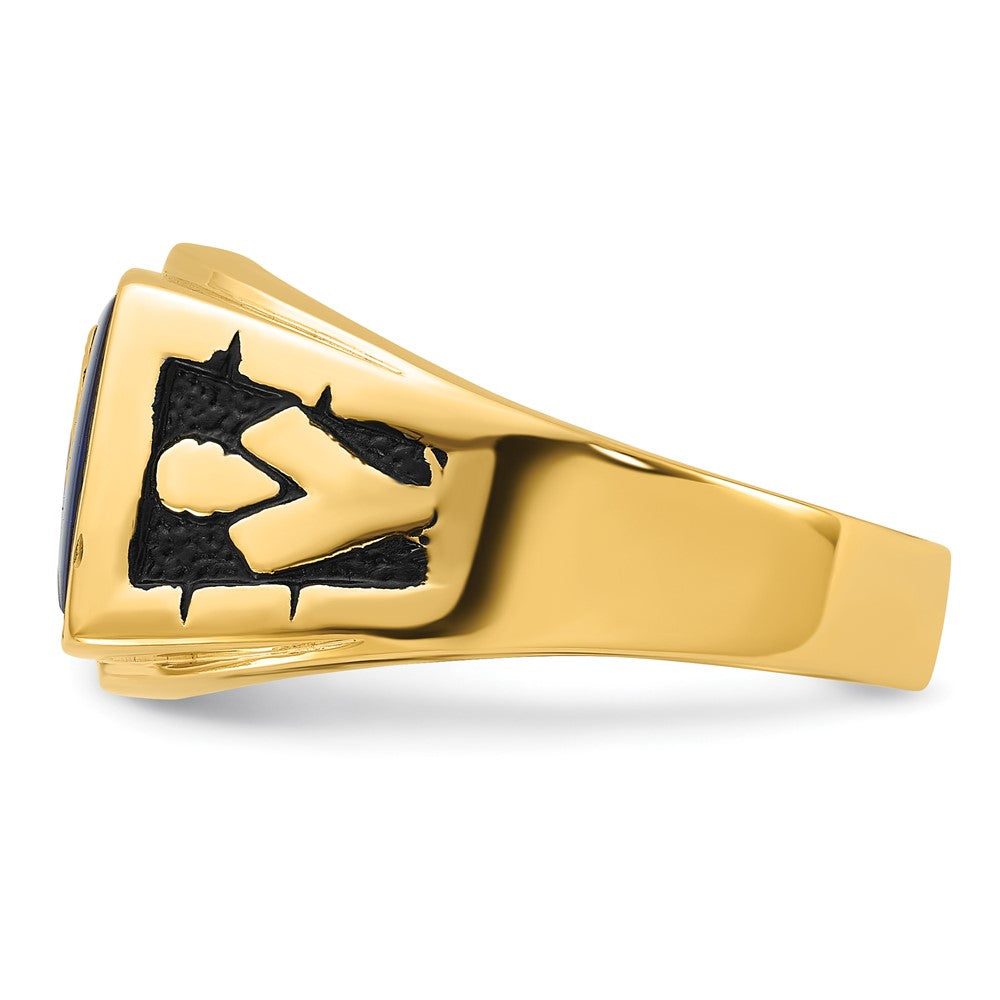 14k Men's Polished and Textured Masonic Ring Mounting