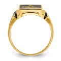 14k Men's Polished and Textured (No Enamel) Masonic Ring