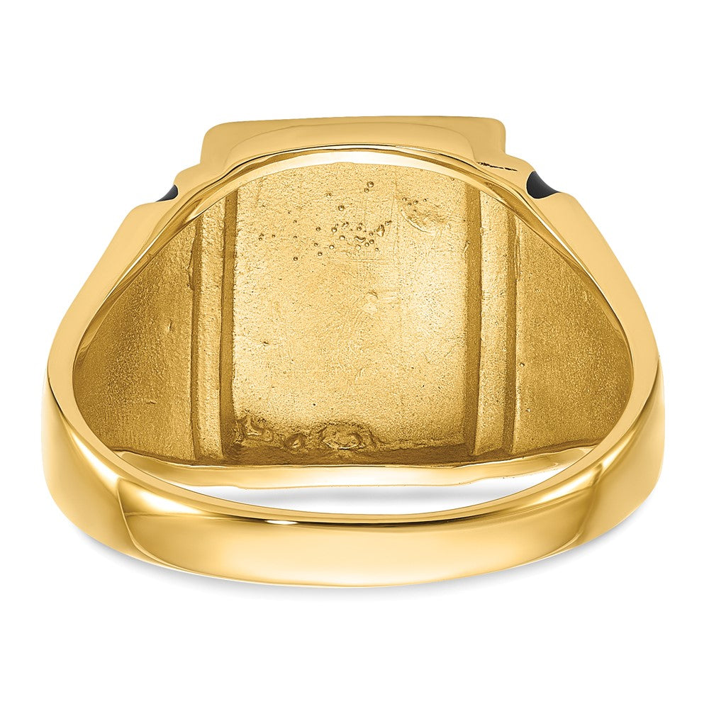 14k Men's Polished and Textured (No Enamel) Masonic Ring