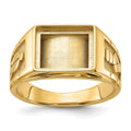 14k Men's Polished and Textured Masonic Ring Mounting