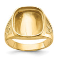 14k Men's Polished and Textured Masonic Ring Mounting