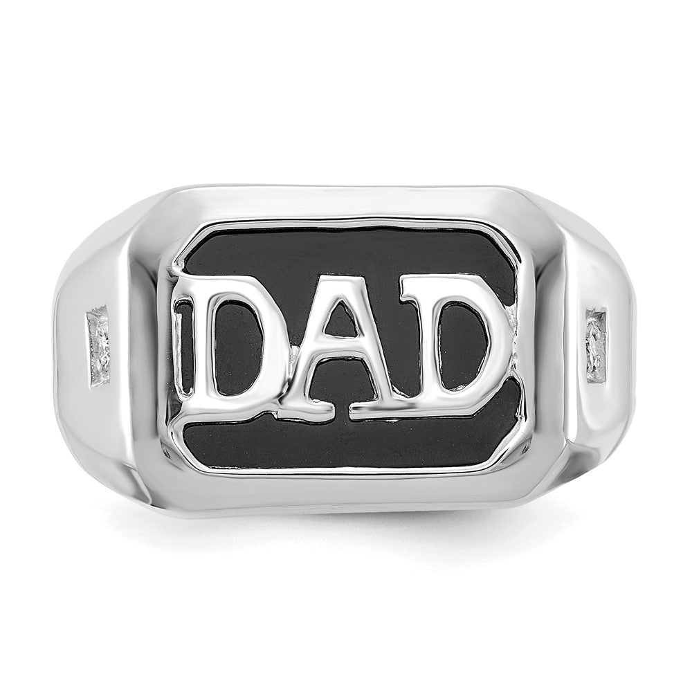 14k White Gold A Diamond men's ring