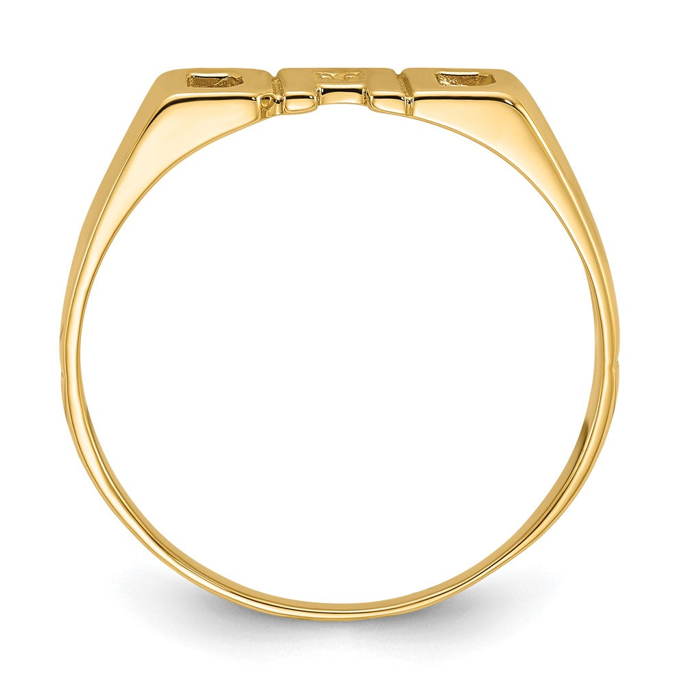 14k Squared Top Hollowed Out D Diamond DAD Ring Mounting