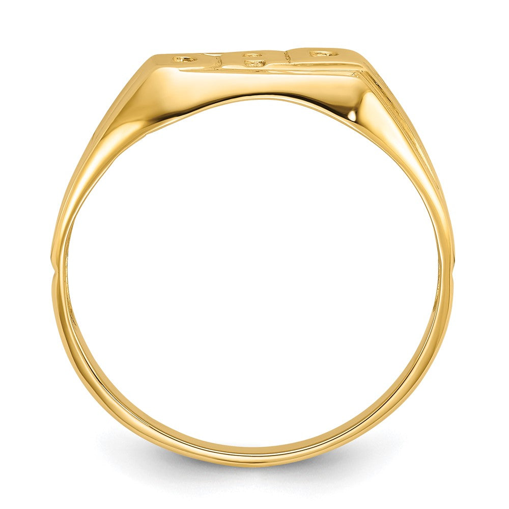 14k Polished Etched Edges Diamond DAD Ring Mounting