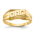 14k Polished Etched Edges Diamond DAD Ring Mounting