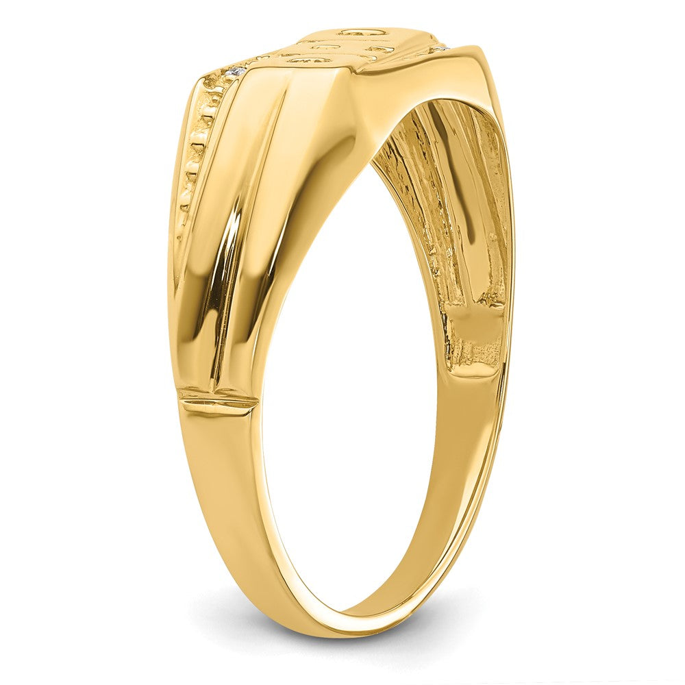 14k A Diamond men's ring