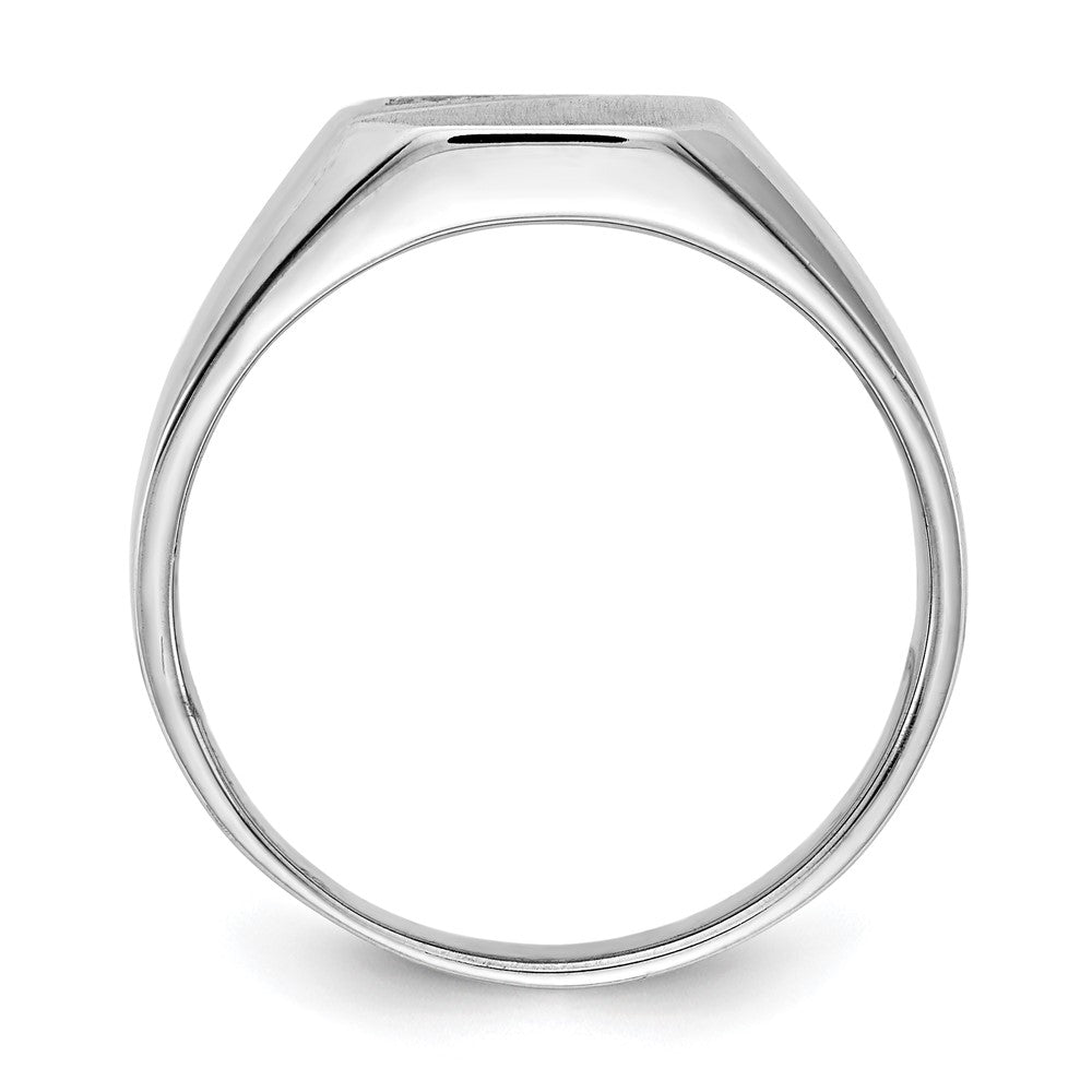14k White Gold 10.0x9.0mm Open Back VS Diamond Signet Ring