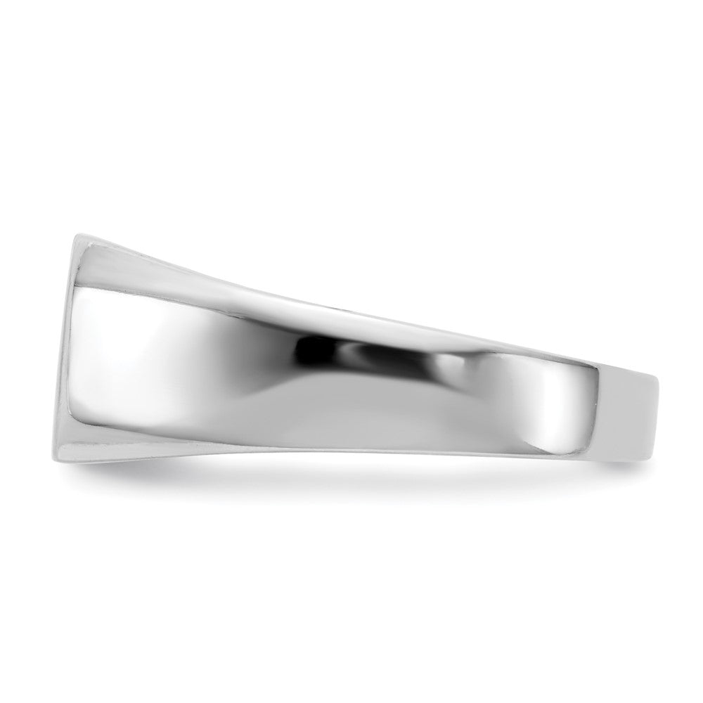 14k White Gold 10.0x9.0mm Open Back AAA Diamond Signet Ring