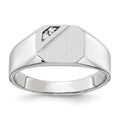 14k White Gold 10.0x9.0mm Open Back AAA Diamond Signet Ring