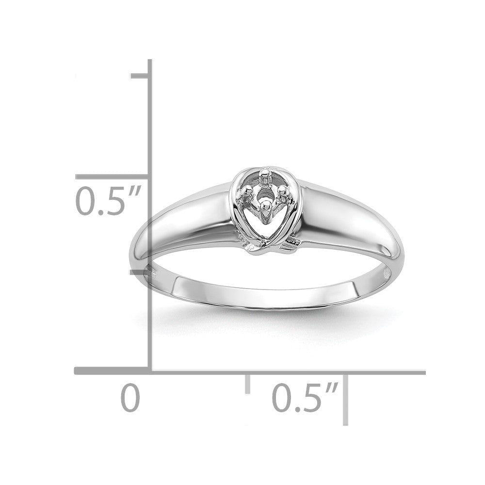 14k White Gold Polished .03ct. Diamond Ring Mounting