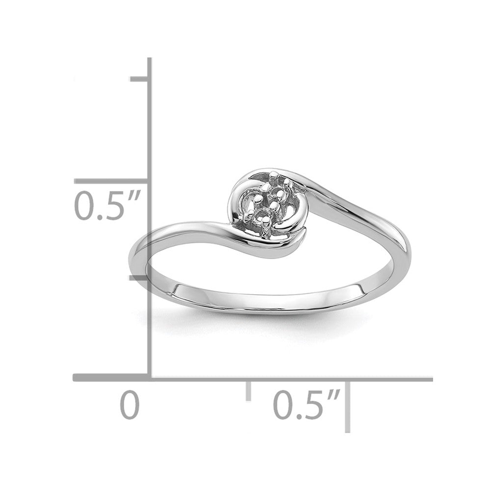 14k White Gold Polished Diamond Ring Mounting