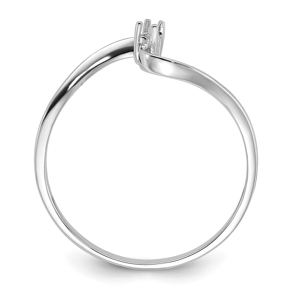 14k White Gold Polished .01ct. Diamond Ring Mounting