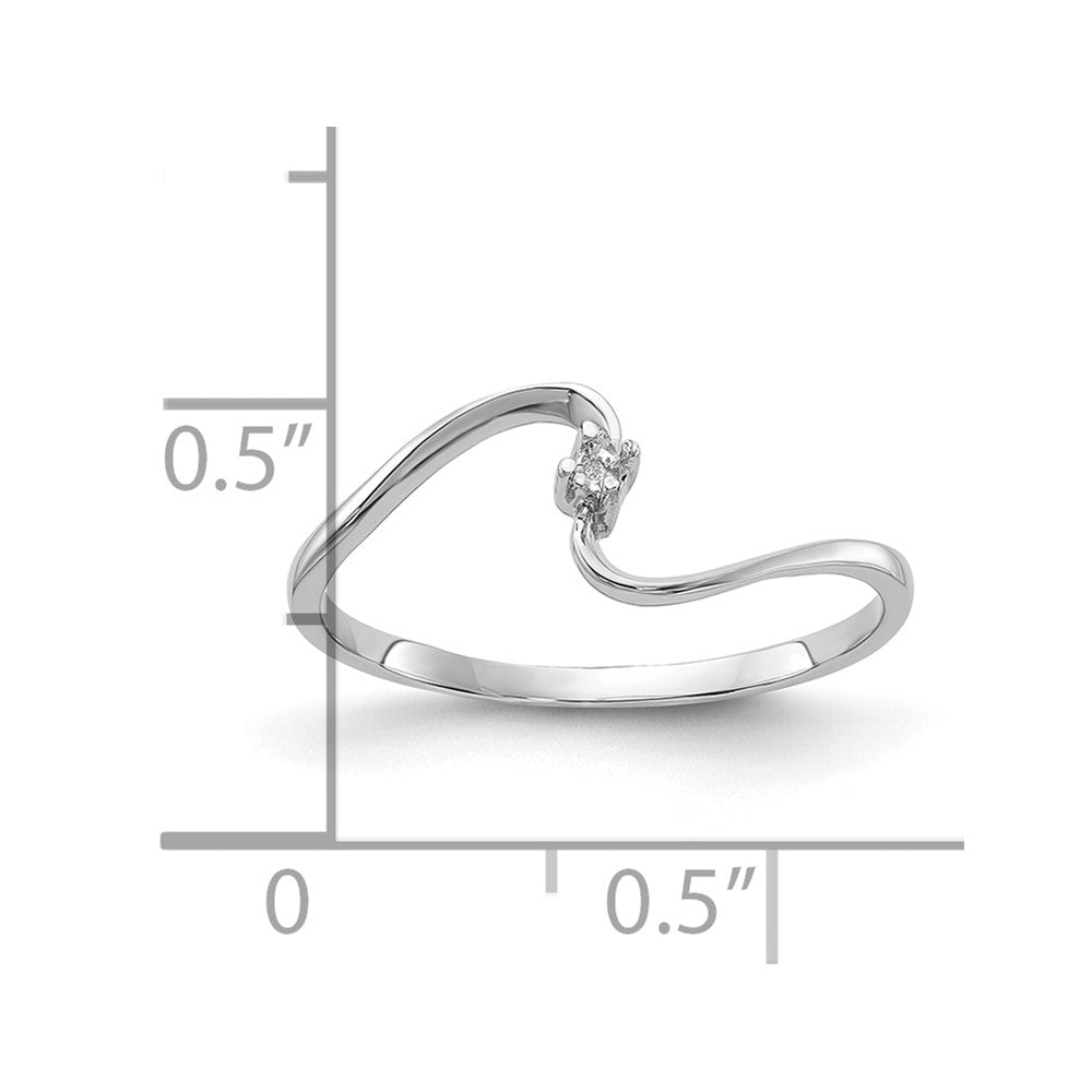 14k White Gold Polished .01ct. Diamond Ring Mounting
