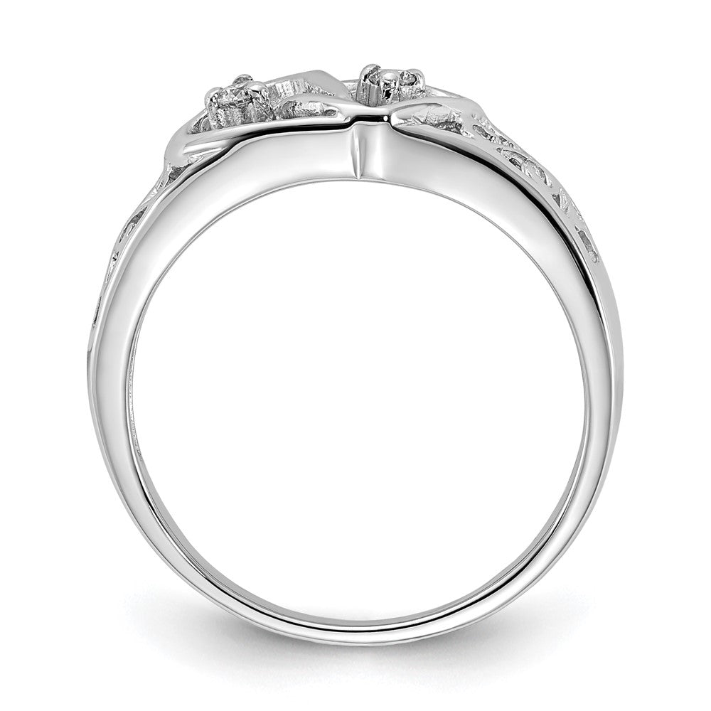 14k White Gold AA Diamond heart ring