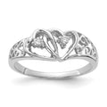 14k White Gold AA Diamond heart ring