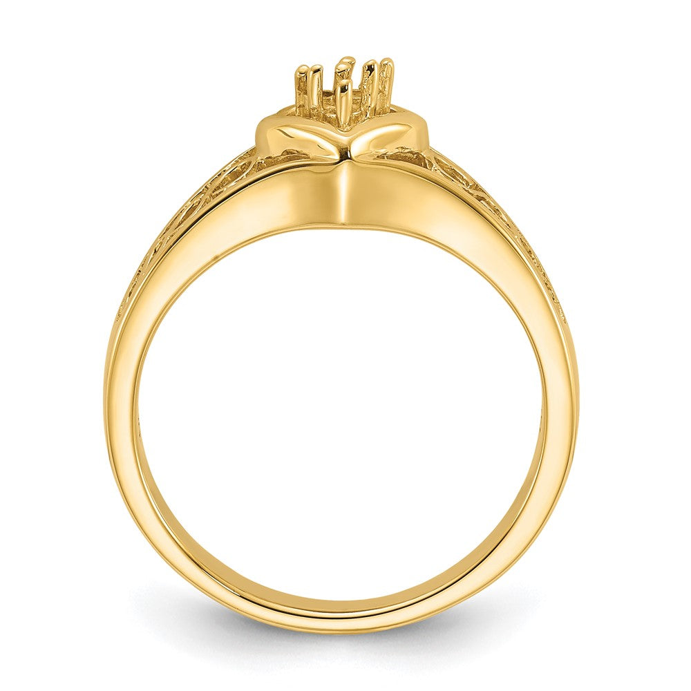14k Polished .05ct. Diamond Heart Ring Mounting