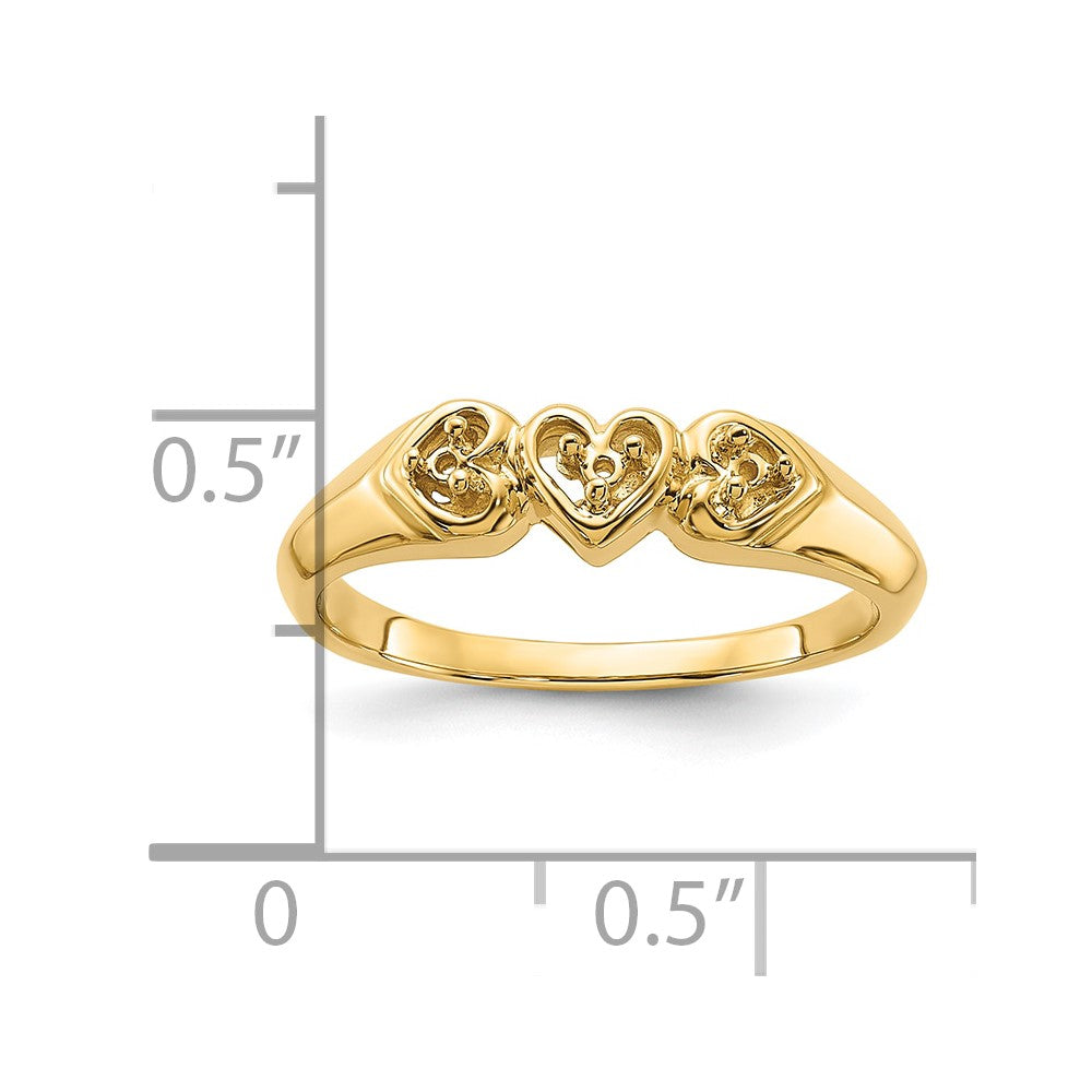 14k Polished .05ct. Diamond Heart Ring Mounting
