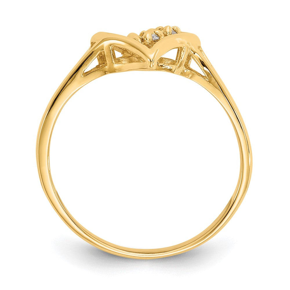 14k AAA Diamond heart ring