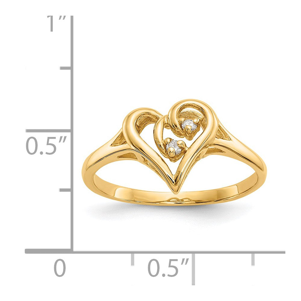 14k VS Diamond heart ring