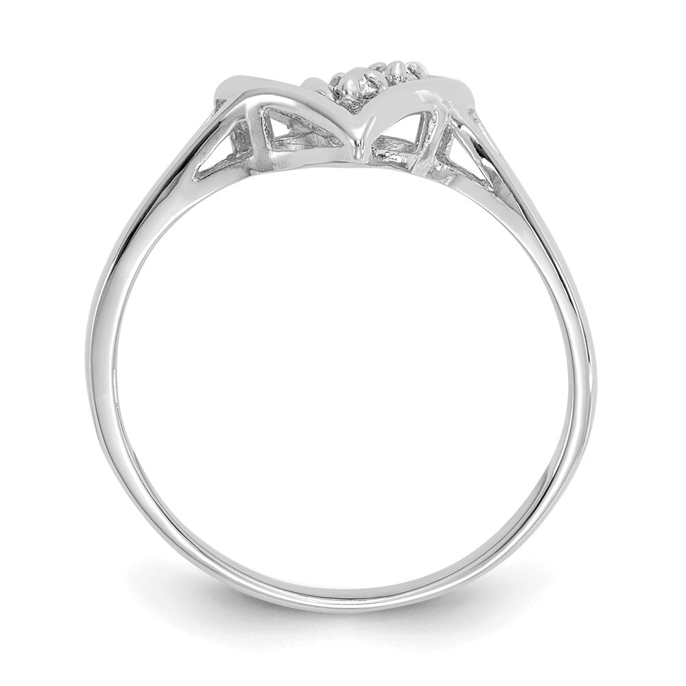 14k White Gold AAA Diamond heart ring