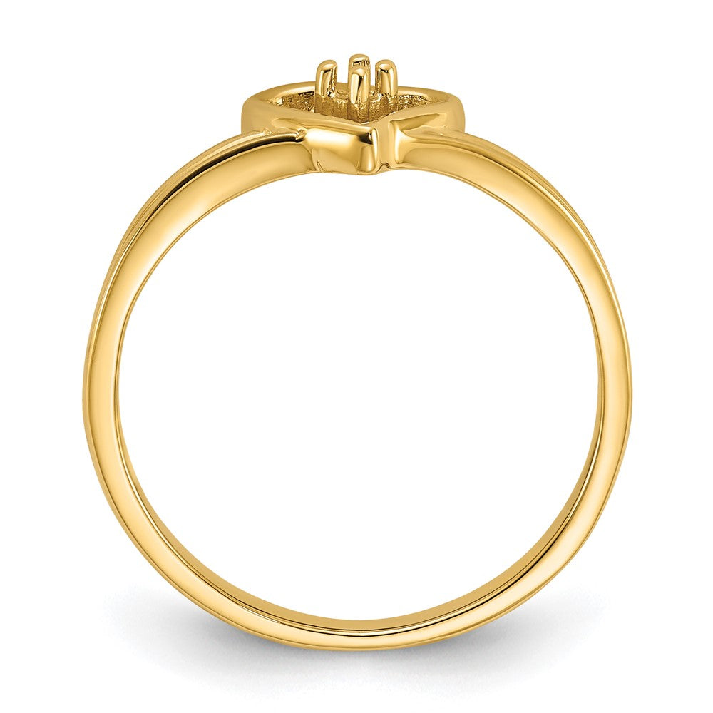 14k Polished .03ct. Diamond Heart Ring Mounting