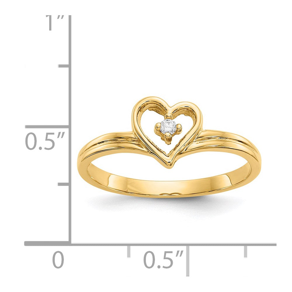 14k AAA Diamond heart ring