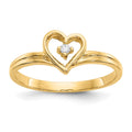 14k A Diamond heart ring