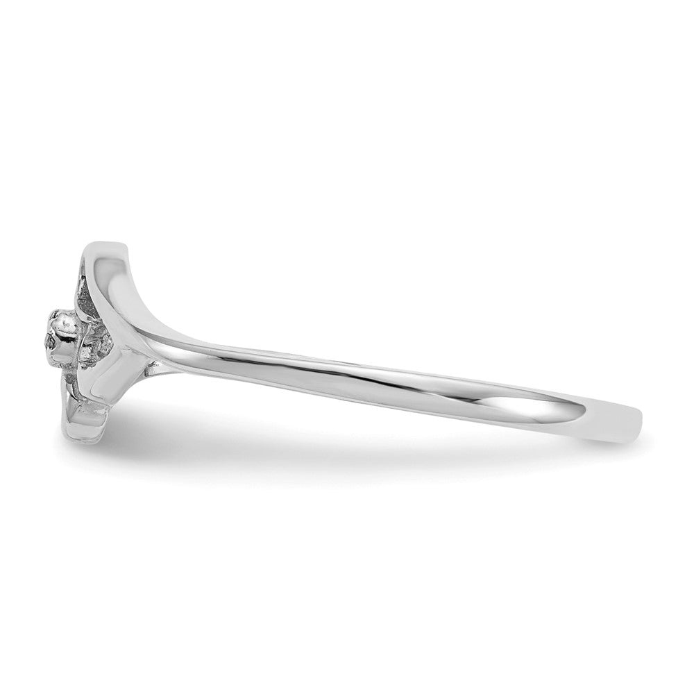 14k White Gold A Diamond heart ring