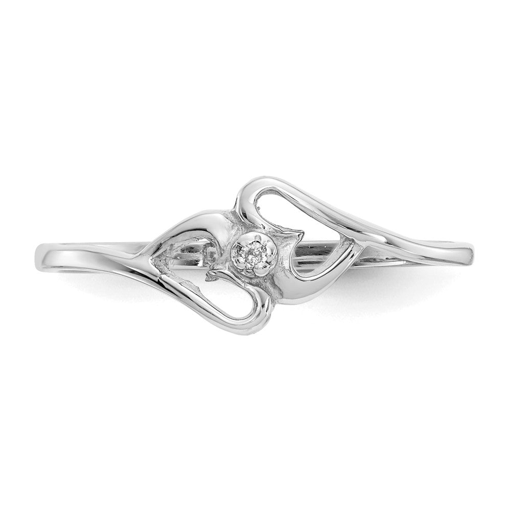 14k White Gold VS Diamond heart ring