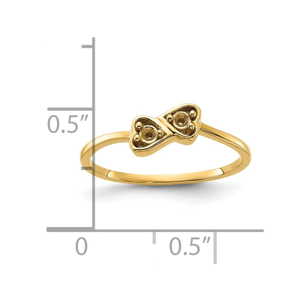 14k Polished .05ct. Diamond Heart Ring Mounting